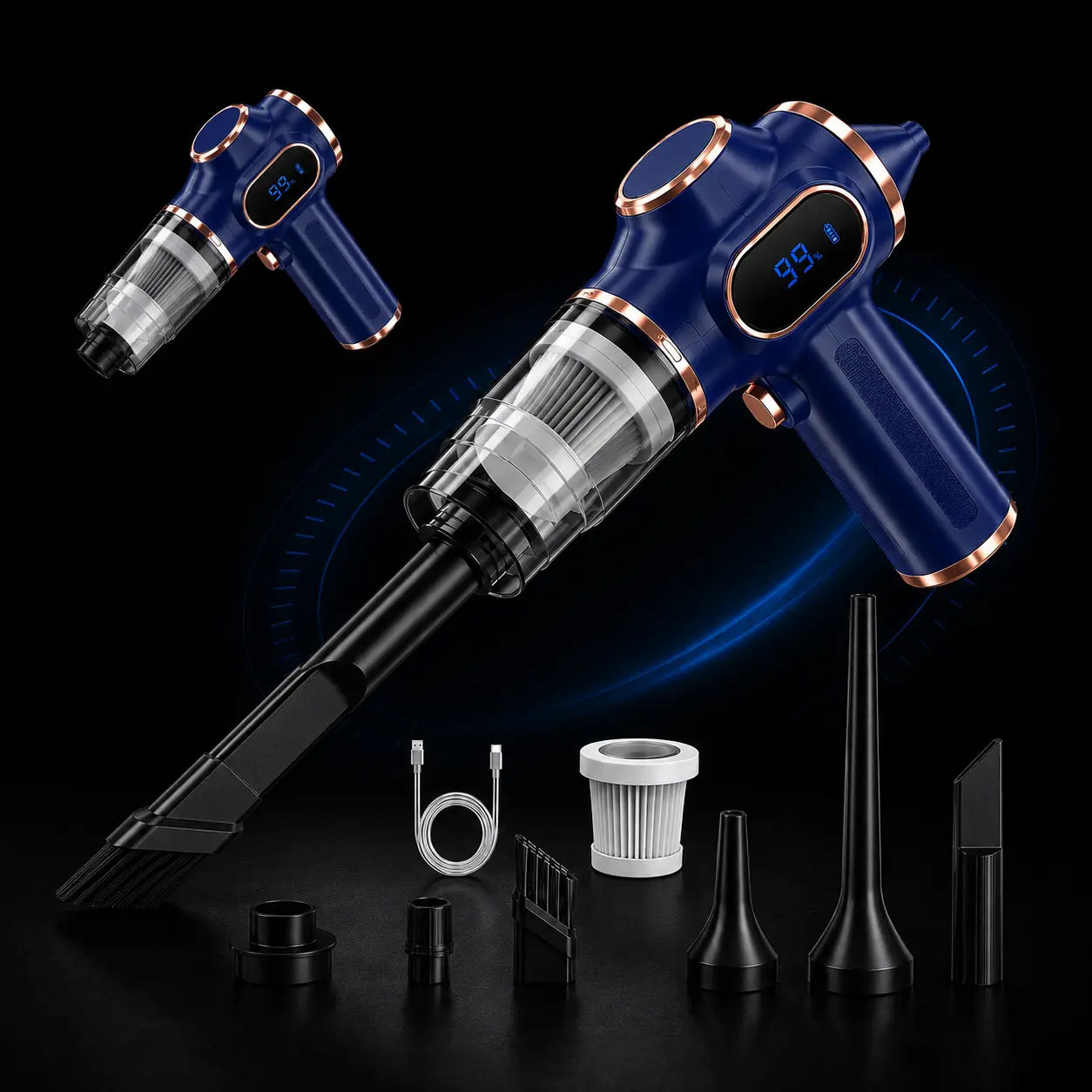 2 in 1 Akku Handstaubsauger – Saugen & Luftfunktion für Auto & Zuhause